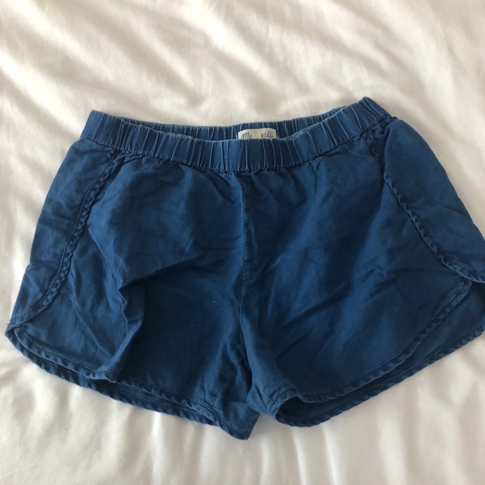 MADEWELL CHAMBRAY SHORTS.